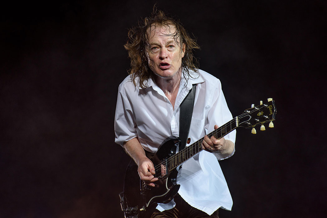 September 10, 2015: AC/DC guitarist Angus Young performs during the Rock or Bust tour at Downsview Park in Toronto, ON, Canada.