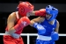 July 20, 2015: Marlem Esparaza of the United States lands a punch against Claudia Parrales Guevara of Nicaragua during their Women's Fly (48 - 51kg) Quarterfinals at the Oshawa Sports Centre in Oshawa, ON, Canada.